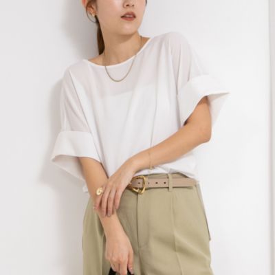　【松葉☆別注アイテム】《セットアップ対応》エアリージョーゼットWカフスブラウス