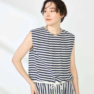ドビーボーダータックショルダーブラウス ルクールブラン le.coeur blanc ドビーボーダータックショルダー
