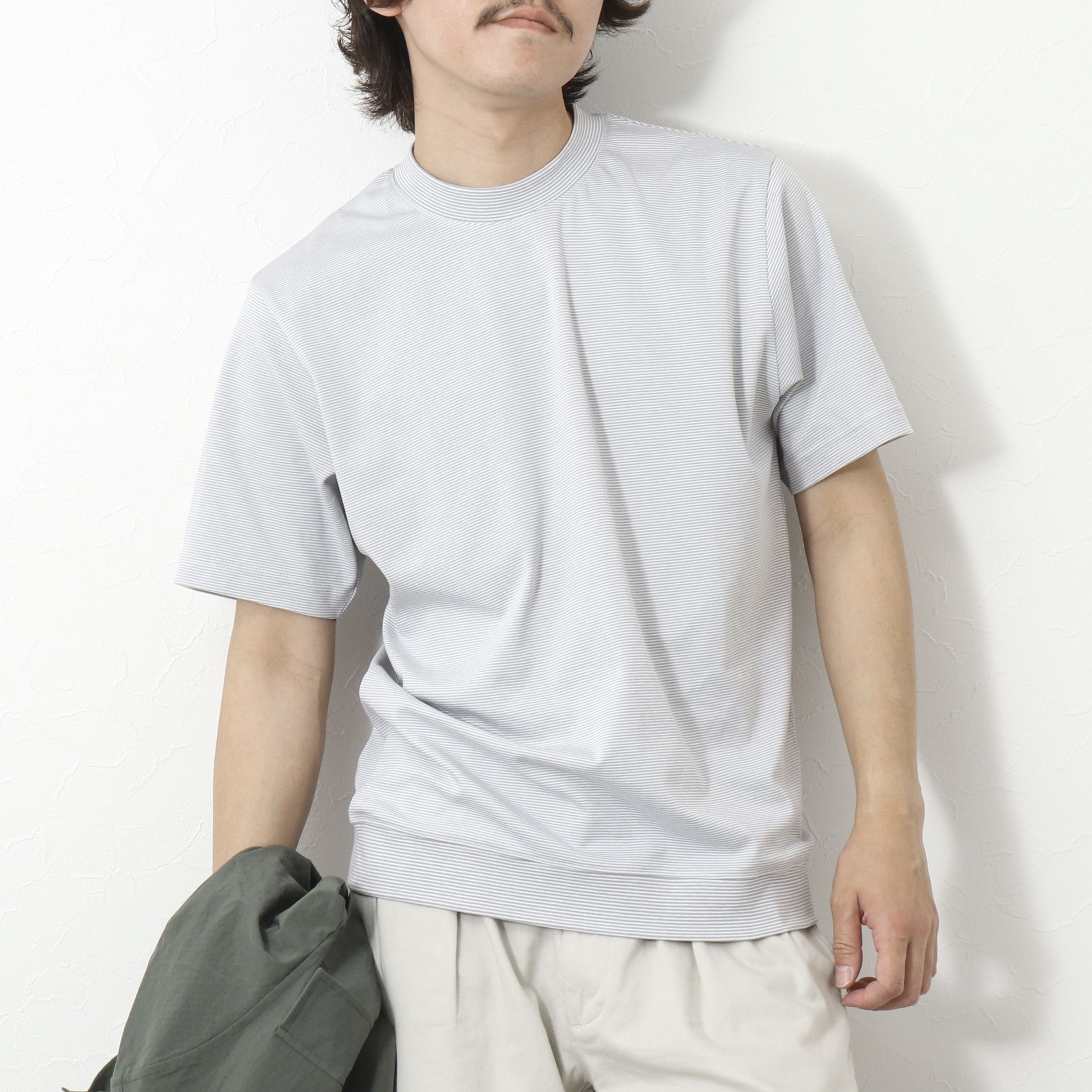 NOLLEY’S goodman(ノーリーズグッドマン)/《ビジカジ対応》セミシルケットスムース ボーダードレスTシャツ 25SS
