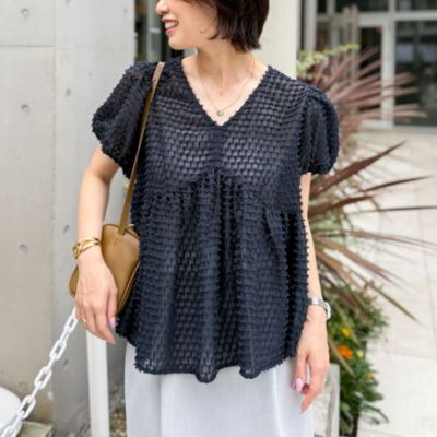 NOLLEY'S(ノーリーズ)のカットジャガードペプラムブラウス通販