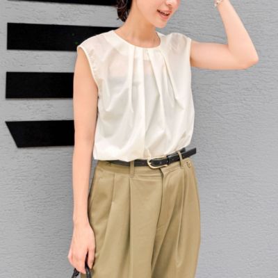 集英社HAPPY PLUS STORENOLLEY’S（ノーリーズ）/《セットアップ対応》撥水ストレッチタフタタックブラウス