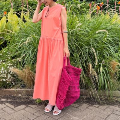 NOLLEY'S(ノーリーズ)の撥水ストレッチタフタギャザーワンピース