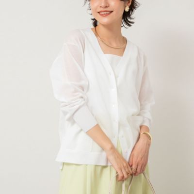 集英社HAPPY PLUS STORENOLLEY’S sophi（ノーリーズソフィー）/《手洗い可能》綿混シアーVネックカーディガン