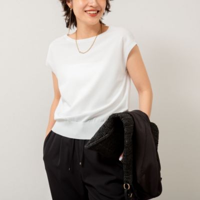 集英社HAPPY PLUS STORENOLLEY’S（ノーリーズ）/《手洗い可能》18GサラサラフレンチニットT