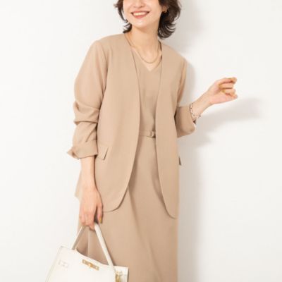 　ウォッシャブルエコボイルノーカラージャケット