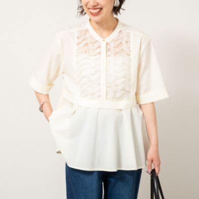NOLLEY'S ノーリーズ ブラウス ドット柄 フリル リボン 茶系 38 NOLLEY'S - NOLLEY'S ノーリーズ ブラウス ドット柄 フリル