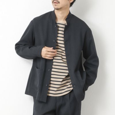 集英社HAPPY PLUS STORENOLLEY’S goodman（ノーリーズグッドマン）/《セットアップ対応》LANATEC ウーステッドサージストレッチ マオカラーシャツブルゾン