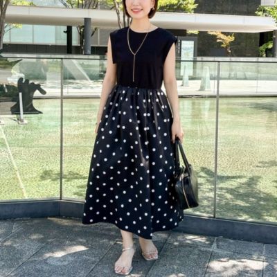 【GUMZZI】ノースリーブミモレ丈ノースリシャツワンピto28772 ストライプフリルノースリーブシャツワンピース