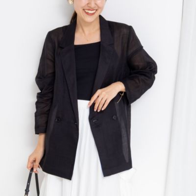 plus OTO.HA ブラック テーラードジャケット　期間限定値下げ レディースのテーラード 30代40代50代大人の通販｜HAPPY PLUS STORE