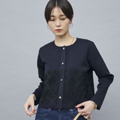 集英社HAPPY PLUS STORENOLLEY’S（ノーリーズ）/レース付きクルーネックカーディガン