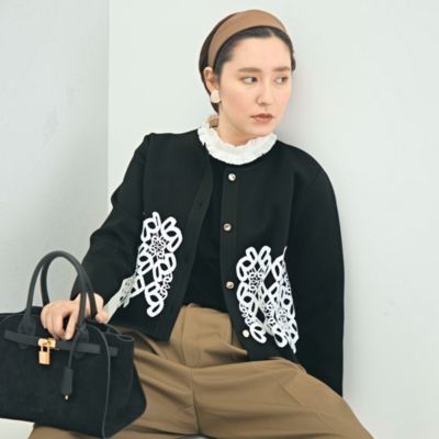 集英社HAPPY PLUS STORENOLLEY’S（ノーリーズ）/レース付きクルーネックカーディガン