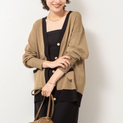 【NOLLEY'S sophi 】手洗い可能＊リブフレアVネックカーディガン NOLLEY'S Sophi カーディガン 「追加」「手洗い可能」マルチ