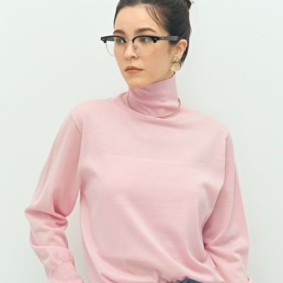《手洗い可能》《アンサンブル対応》18G天竺ハイネックプルオーバーニット