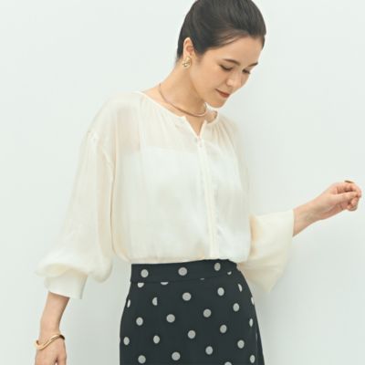 集英社HAPPY PLUS STORENOLLEY’S（ノーリーズ）/楊柳サテン2WAYギャザーブラウス