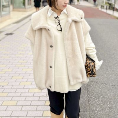 リエミラー（Rie Miller）/エコファー衿付ベスト Rie Miller(リエミラー)のエコファー衿付ベスト通販 | 集英社HAPPY