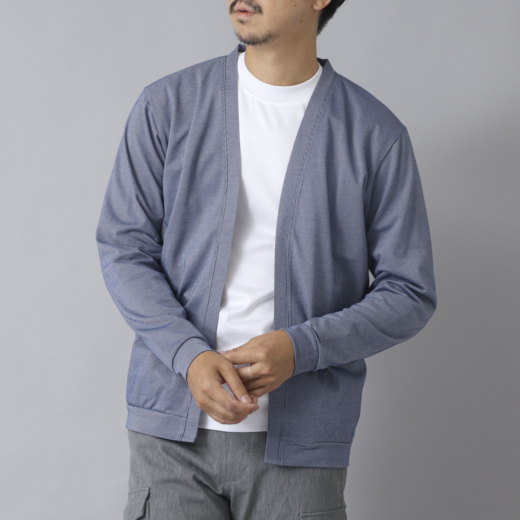 NOLLEY’S goodman(ノーリーズグッドマン)/【ACTIVE SECT】《限定展開》シルケットサーフニットボタンレスカーディガン 25AW
