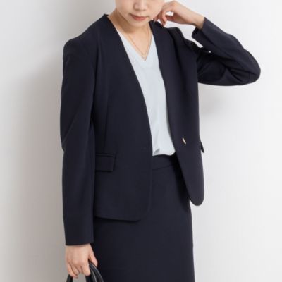 【セットアップ】ノーリーズソフィー ノーカラージャケット&テーパードパンツ セットアップ】ノーリーズソフィー ノーカラージャケット