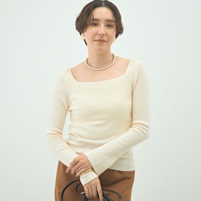集英社HAPPY PLUS STORENOLLEY’S sophi（ノーリーズソフィー）/【WEB限定カラーあり】総針スクエアネックプルオーバー