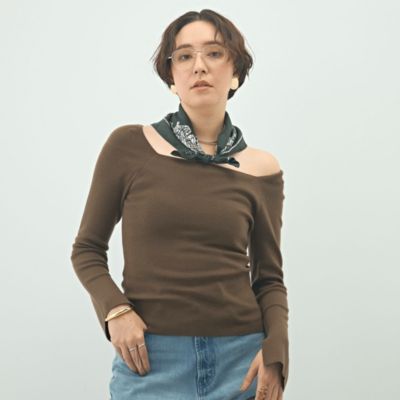 集英社HAPPY PLUS STORENOLLEY’S sophi（ノーリーズソフィー）/【WEB限定カラーあり】総針スクエアネックプルオーバーニット