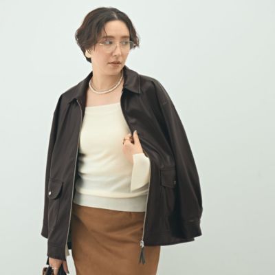 集英社HAPPY PLUS STORENOLLEY’S sophi（ノーリーズソフィー）/《セットアップ対応》ウォッシャブルフェイクレザーブルゾン