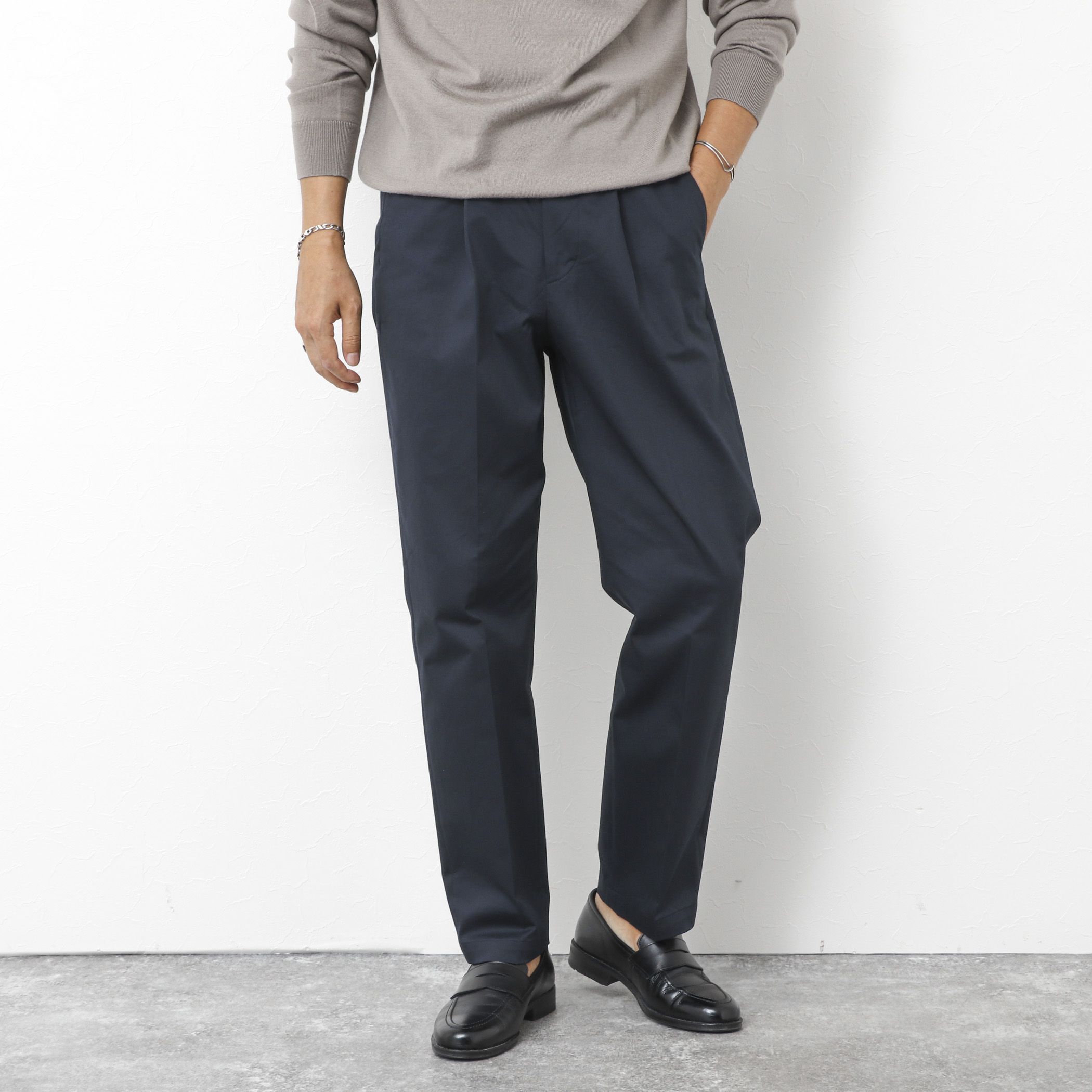 NOLLEY’S goodman(ノーリーズグッドマン)/コンパクトチノ ストレッチテーパードパンツ 25AW