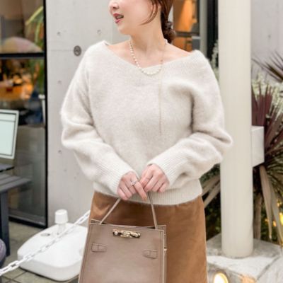 　ヘアリー2WAYプルオーバーニット