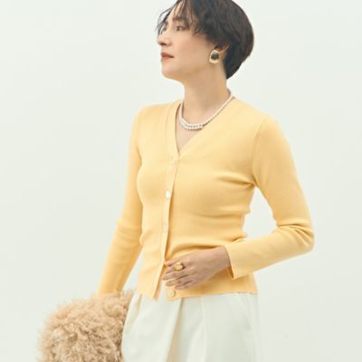 NOBLE カシミア混 VネックパフスリーブCD キャメル NOBLE カシミア混 VネックパフスリーブCD キャメル