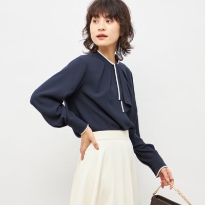 ノーリーズ（NOLLEY’S）/ウォッシャブルストレッチジョーゼットボウタイ風ブラウス NOLLEY'S(ノーリーズ)のウォッシャブルストレッチジョーゼットボウタイ