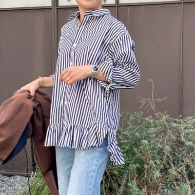 Rie Miller(リエミラー)のウォッシャブル裾フリルレギュラーカラー