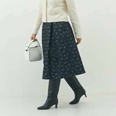 集英社HAPPY PLUS STORENOLLEY’S（ノーリーズ）/ウォッシャブル花柄ジャガードタックスカート