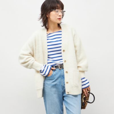 NOBLE カシミア混 VネックパフスリーブCD キャメル NOBLE カシミア混 VネックパフスリーブCD キャメル