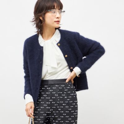 集英社HAPPY PLUS STORENOLLEY’S（ノーリーズ）/ヘアリークルーネックニットジャケット