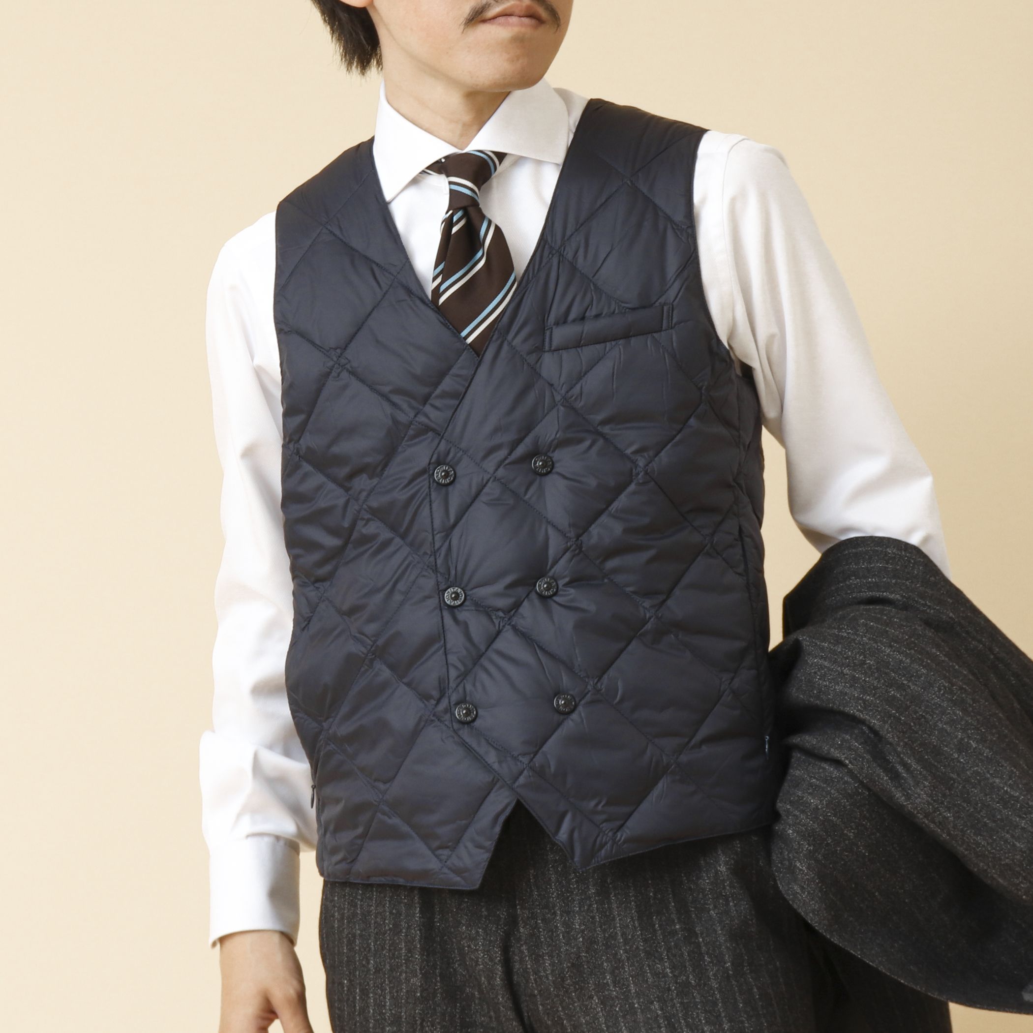ѼHAPPY PLUS STORE㤨NOLLEYS goodman(Ρ꡼åɥޥ/TAION/W-BREASTED SNAP BUTTON DOWN GILET 25AWפβǤʤ8,910ߤˤʤޤ