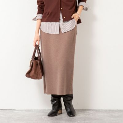 　【一部WEB限定カラー＆サイズ】ウォッシャブルＷジャージタイトスカート