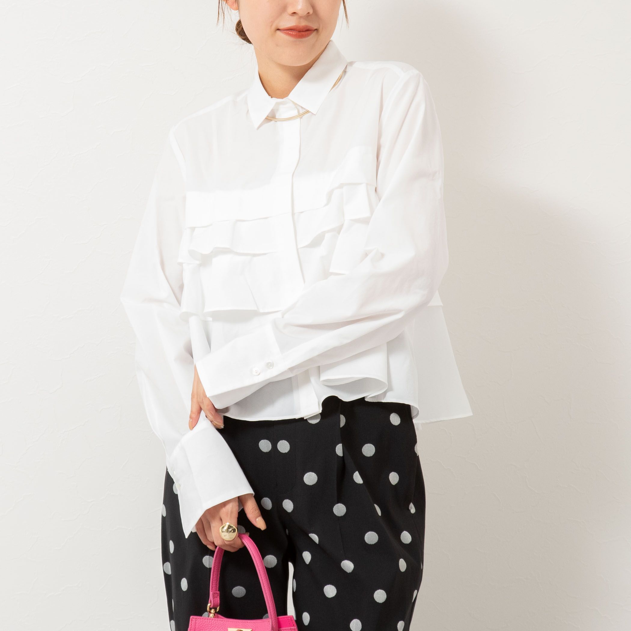 NOLLEY’S(ノーリーズ)/【MARILYN MOON/マリリーンムーン】layered raffle blouse