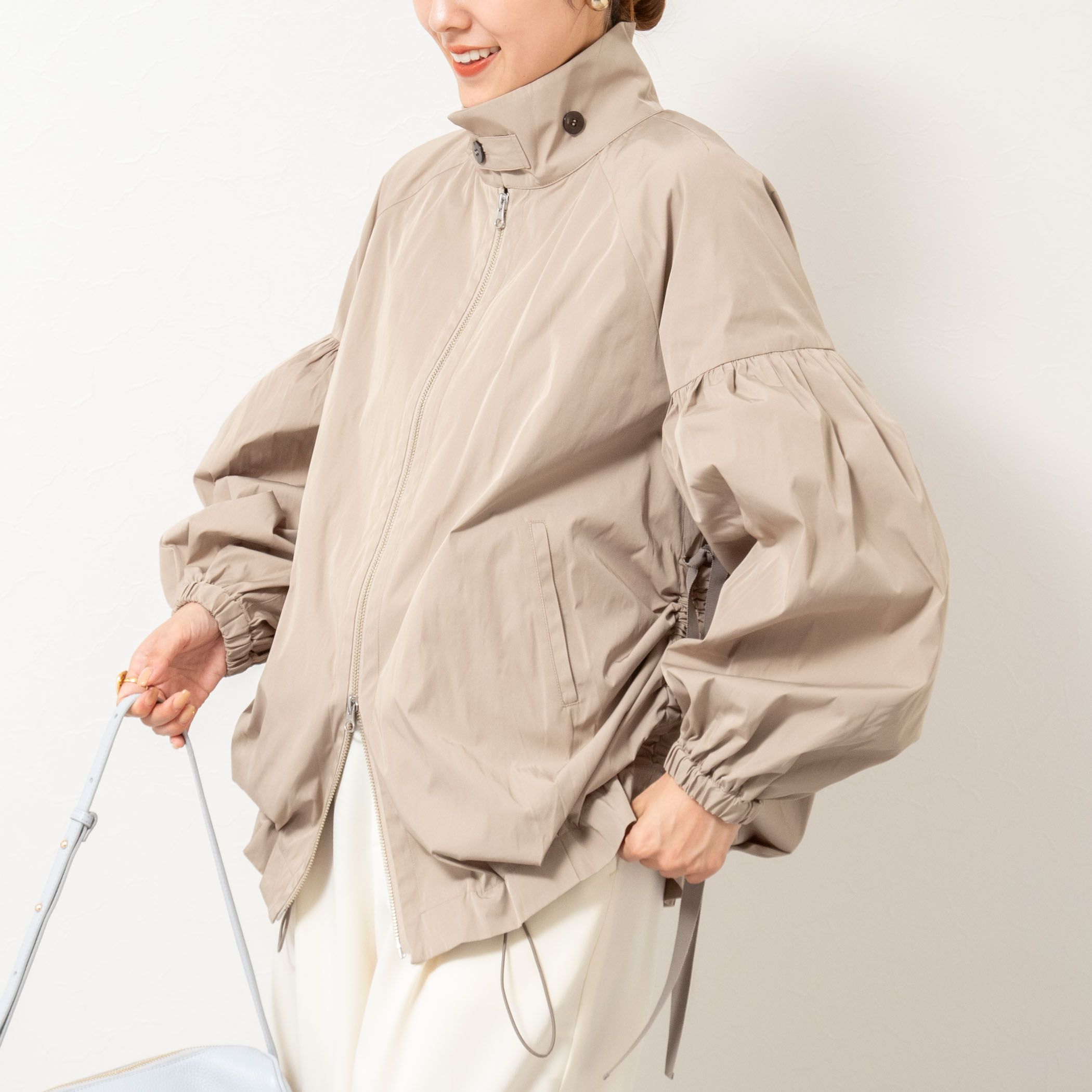 NOLLEY’S(ノーリーズ)/【MARILYN MOON/マリリーンムーン】volume sleeve taffeta mid blouson