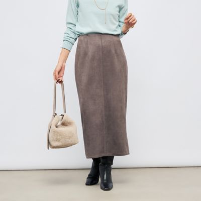 ノーリーズソフィー（NOLLEY’S sophi）/ウォッシャブルスエードダンボールタイトスカート NOLLEY'S sophi(ノーリーズソフィー)のウォッシャブルスエード