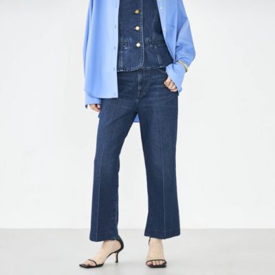 Rie Miller(リエミラー)の【RM denim】スリットクロップドセンター