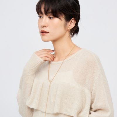 　2WAYラメモヘヤラッフルプルオーバー