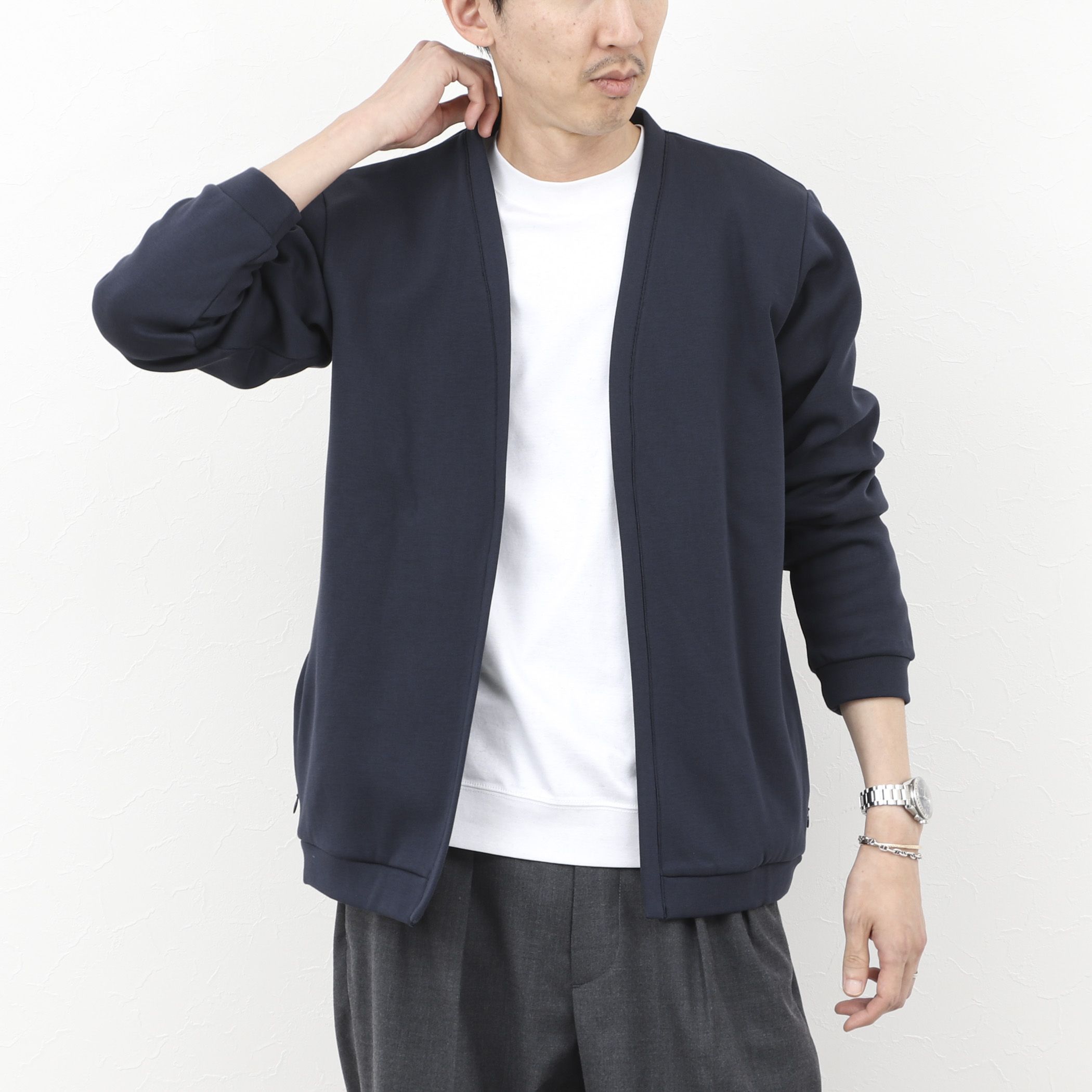 NOLLEY’S goodman(ノーリーズグッドマン)/【ACTIVE SECT】《限定展開》接結ボタンレスカーディガン 25AW