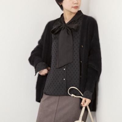 ウォッシャブルサテンドビーボウタイブラウス／NOLLEY’S sophi