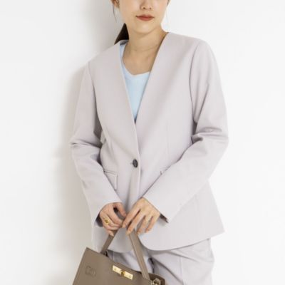 《セットアップ対応》ウォッシャブルサージストレッチVネックジャケット