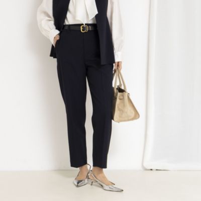 　《セットアップ対応》ウォッシャブルサージストレッチストレートパンツ