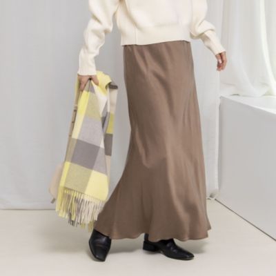 NOLLEY'S ノーリーズ　高機能フィブリルサテンバイヤススカートセットアップ セットアップ対応》高機能 フィブリルサテンバイヤススカート