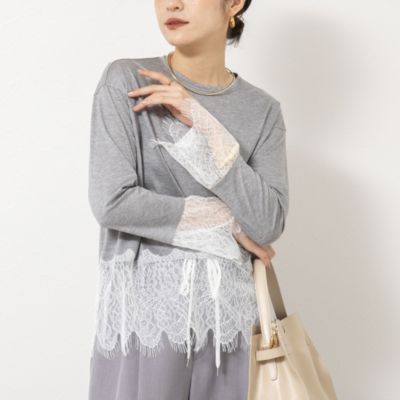 【NOLLEY'S sophi】ウォッシャブルレース切替ロンT NOLLEY'S sophi(ノーリーズソフィー)のウォッシャブルレース切替ロンT