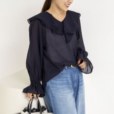 NOLLEY'S(ノーリーズ)のウォッシャブルラッフルカラーブラウス通販