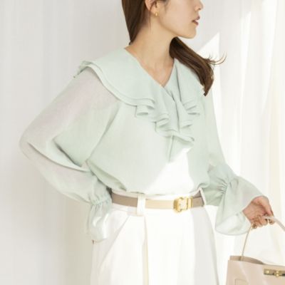 NOLLEY'S(ノーリーズ)のウォッシャブルラッフルカラーブラウス通販