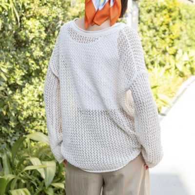 《手洗い可能》ペーパーヤーンメッシュプルオーバー