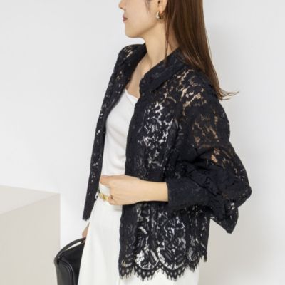 ウォッシャブルレースシャツ