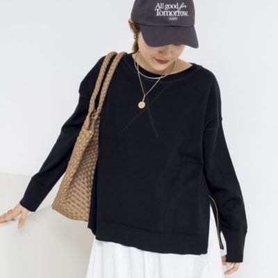 《手洗い可能》トレーナー風プルオーバーサイドZIP